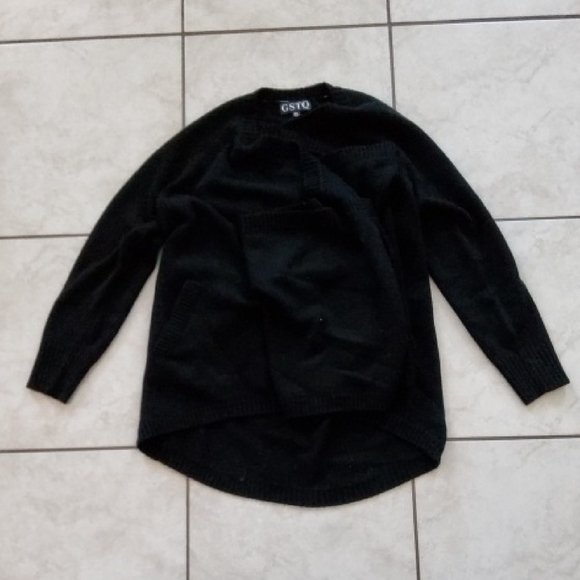 GSTQ Sweaters - GSTQ Black Knit Sweater